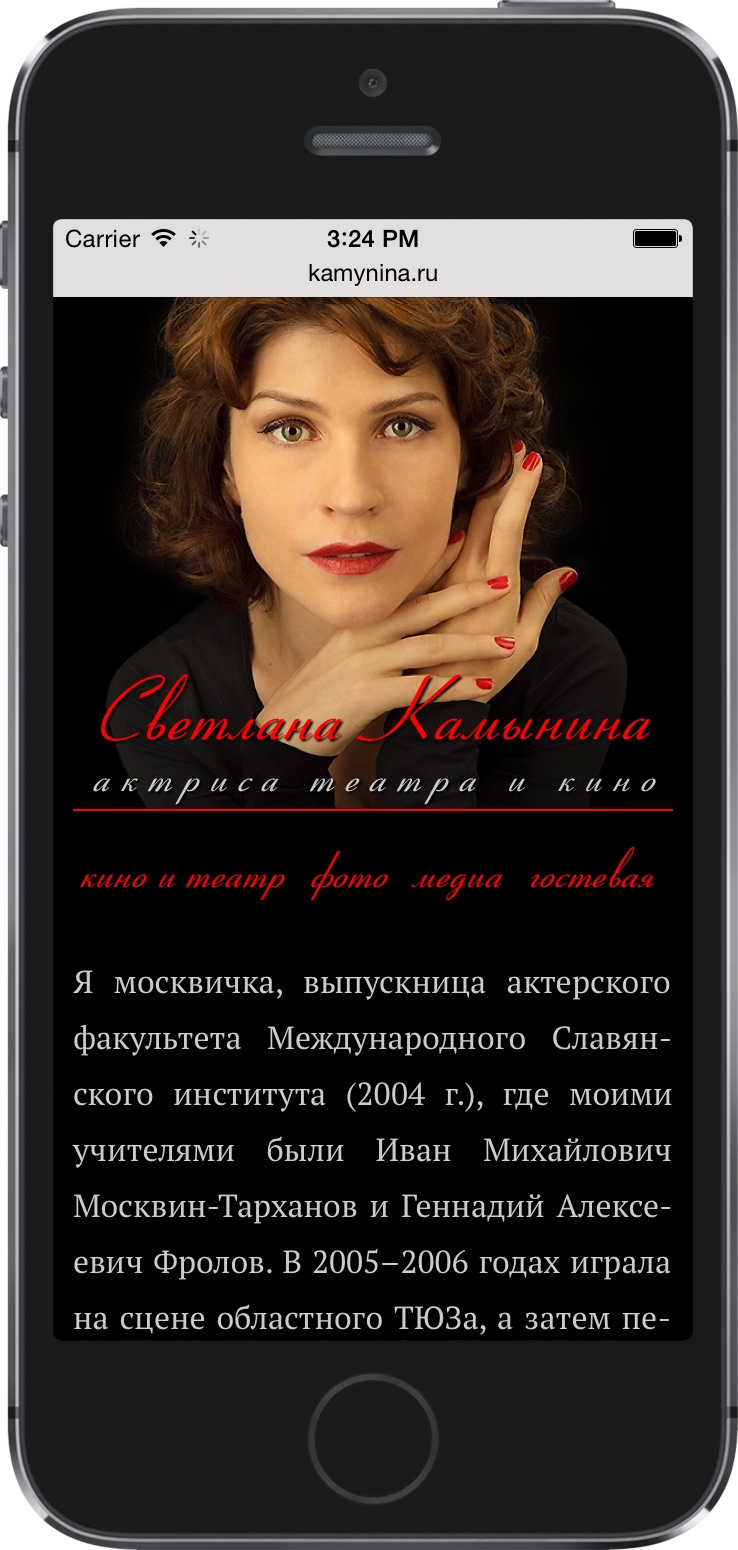 Мобильная версия сайта Светланы Камыниной